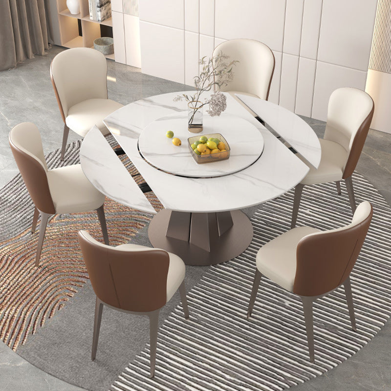 Modern 1/3/4//5/7/9 Pieces Dining Set Sintered Stone Dining Table Set for Home Clearhalo 'Dining Room Sets' 'Dining Tables & Seating' 'dining_room_set' 'furn' 'furn_dining_room_set' 'Furniture' 'furniture_dining_room_set' 'Kitchen & Dining Furniture' 4927731