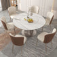Modern 1/3/4//5/7/9 Pieces Dining Set Sintered Stone Dining Table Set for Home 7 Pieces: Table, 6 Chairs Clearhalo 'Dining Room Sets' 'Dining Tables & Seating' 'dining_room_set' 'furn' 'furn_dining_room_set' 'Furniture' 'furniture_dining_room_set' 'Kitchen & Dining Furniture' 4927732