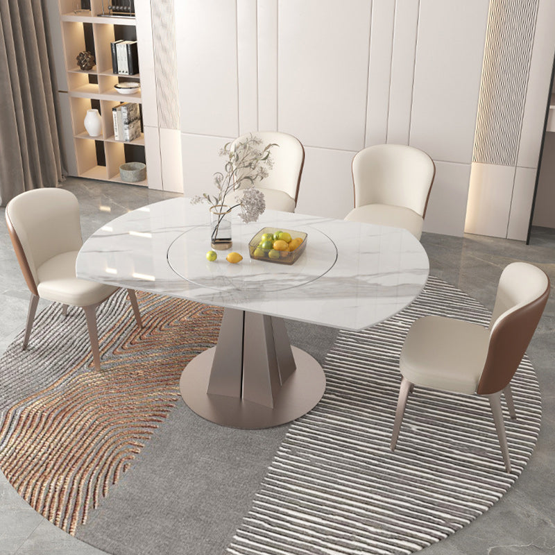 Modern 1/3/4//5/7/9 Pieces Dining Set Sintered Stone Dining Table Set for Home 5 Pieces: Table, 4 Chairs Clearhalo 'Dining Room Sets' 'Dining Tables & Seating' 'dining_room_set' 'furn' 'furn_dining_room_set' 'Furniture' 'furniture_dining_room_set' 'Kitchen & Dining Furniture' 4927733