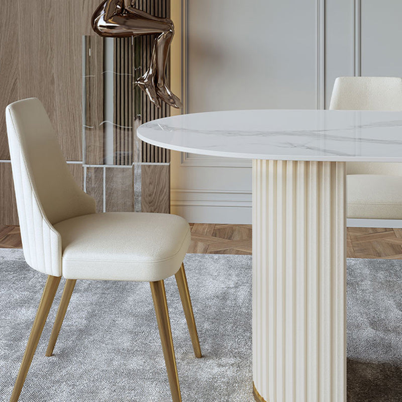 Glam 1/4/5/7 Pieces Dining Set Oval Shape Sintered Stone Dining Table Set Clearhalo 'Dining Room Sets' 'Dining Tables & Seating' 'dining_room_set' 'furn' 'furn_dining_room_set' 'Furniture' 'furniture_dining_room_set' 'Kitchen & Dining Furniture' 4927752