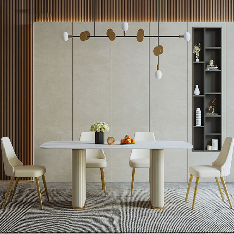 Glam 1/4/5/7 Pieces Dining Set Oval Shape Sintered Stone Dining Table Set Clearhalo 'Dining Room Sets' 'Dining Tables & Seating' 'dining_room_set' 'furn' 'furn_dining_room_set' 'Furniture' 'furniture_dining_room_set' 'Kitchen & Dining Furniture' 4927754