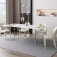 Modern 1/2/5 Pieces Dining Set Rectangle Stone Dining Table for Dining Room 5 Pieces: Table, 4 Beige Chairs Clearhalo 'Dining Room Sets' 'Dining Tables & Seating' 'dining_room_set' 'furn' 'furn_dining_room_set' 'Furniture' 'furniture_dining_room_set' 'Kitchen & Dining Furniture' 4927762