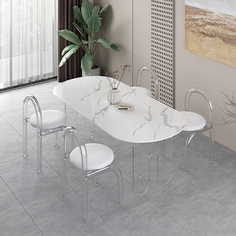 Modern 1/5 Pieces Dining Set Stone Dining Table Set for Kitchen Clearhalo 'Dining Room Sets' 'Dining Tables & Seating' 'dining_room_set' 'furn' 'furn_dining_room_set' 'Furniture' 'furniture_dining_room_set' 'Kitchen & Dining Furniture' 4927776