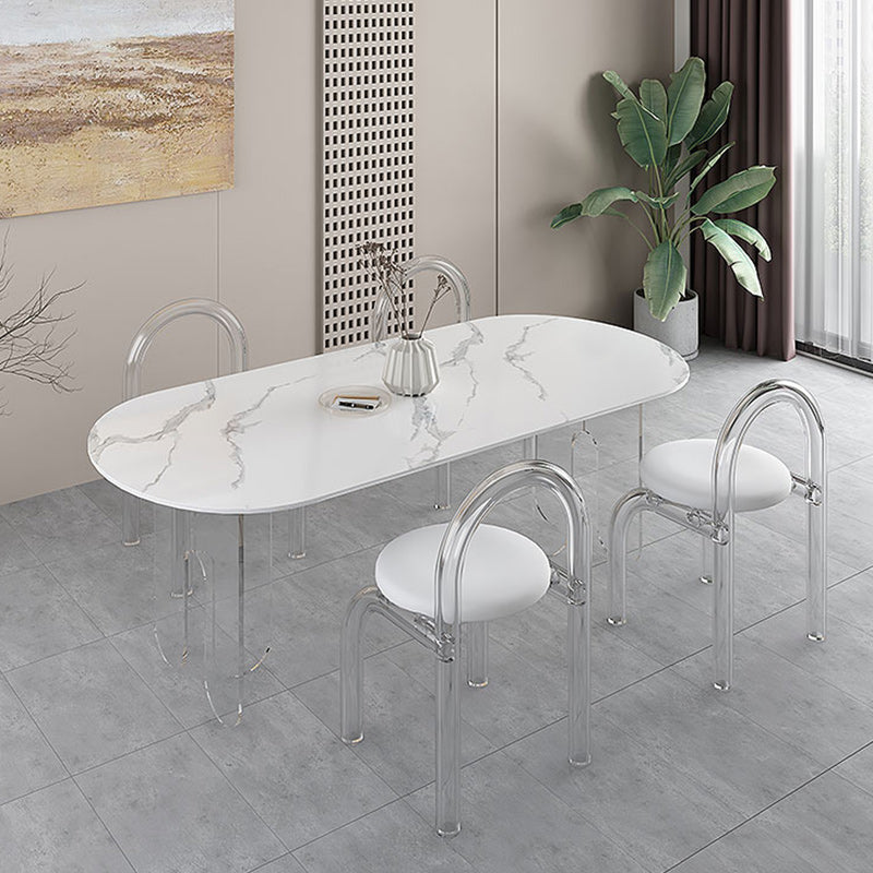 Modern 1/5 Pieces Dining Set Stone Dining Table Set for Kitchen Clearhalo 'Dining Room Sets' 'Dining Tables & Seating' 'dining_room_set' 'furn' 'furn_dining_room_set' 'Furniture' 'furniture_dining_room_set' 'Kitchen & Dining Furniture' 4927778