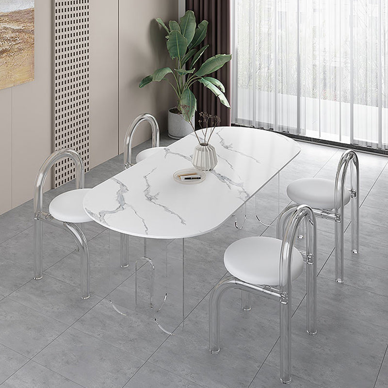 Modern 1/5 Pieces Dining Set Stone Dining Table Set for Kitchen Clearhalo 'Dining Room Sets' 'Dining Tables & Seating' 'dining_room_set' 'furn' 'furn_dining_room_set' 'Furniture' 'furniture_dining_room_set' 'Kitchen & Dining Furniture' 4927779
