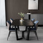Modern 1/5/7 Pieces Dining Set Sintered Stone Dining Table Set for Home 5 Pieces: Table, 4 Blue Chairs Clearhalo 'Dining Room Sets' 'Dining Tables & Seating' 'dining_room_set' 'furn' 'furn_dining_room_set' 'Furniture' 'furniture_dining_room_set' 'Kitchen & Dining Furniture' 4927795
