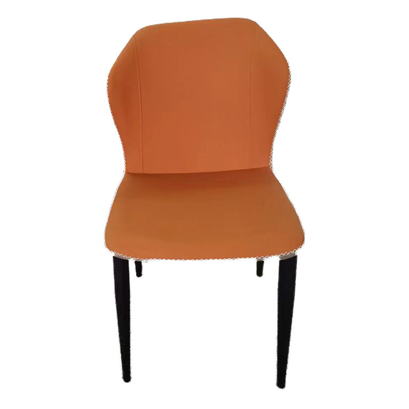 Modern 1/5/7 Pieces Dining Set Sintered Stone Dining Table Set for Home 1 Orange Chair Clearhalo 'Dining Room Sets' 'Dining Tables & Seating' 'dining_room_set' 'furn' 'furn_dining_room_set' 'Furniture' 'furniture_dining_room_set' 'Kitchen & Dining Furniture' 4927796