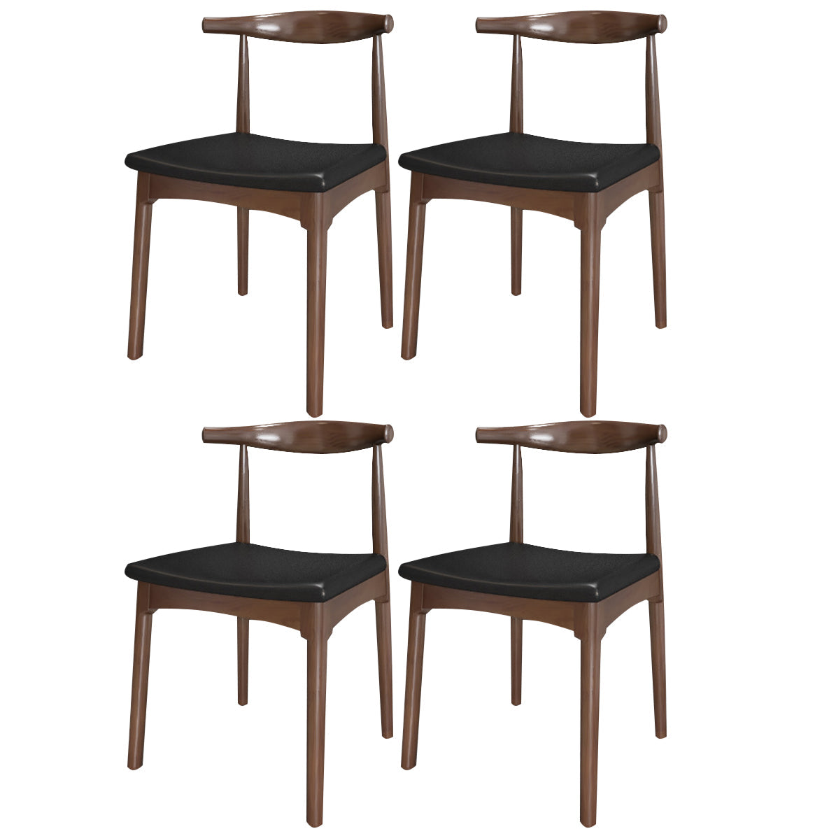 Industrial 1/3/4/5/7 Pieces Dinette Set Solid Wood Dining Table and Chairs 4 Walnut Chairs Clearhalo 'Dining Room Sets' 'Dining Tables & Seating' 'dining_room_set' 'furn' 'furn_dining_room_set' 'Furniture' 'furniture_dining_room_set' 'Kitchen & Dining Furniture' 4927813