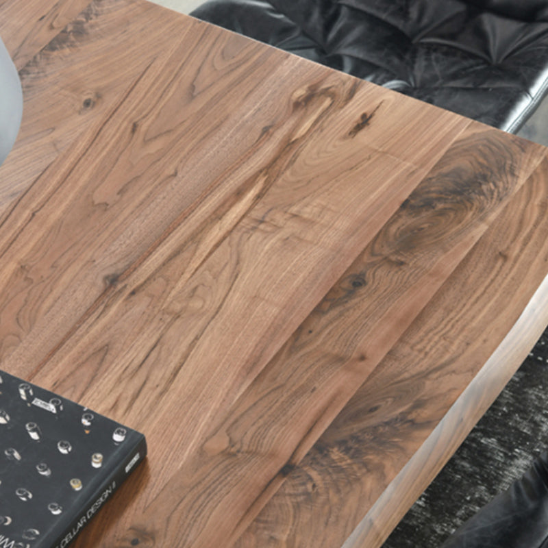 Rectangle Double Pedestal Luxury Dining Table Fixed Table with Solid Wood Clearhalo 'Dining Tables & Seating' 'Dining Tables' 'dining_table' 'furn' 'furn_dining_table' 'Furniture' 'furniture_dining_table' 'Kitchen & Dining Furniture' 'kitchen' 'kitchen_dining_table' 4927841