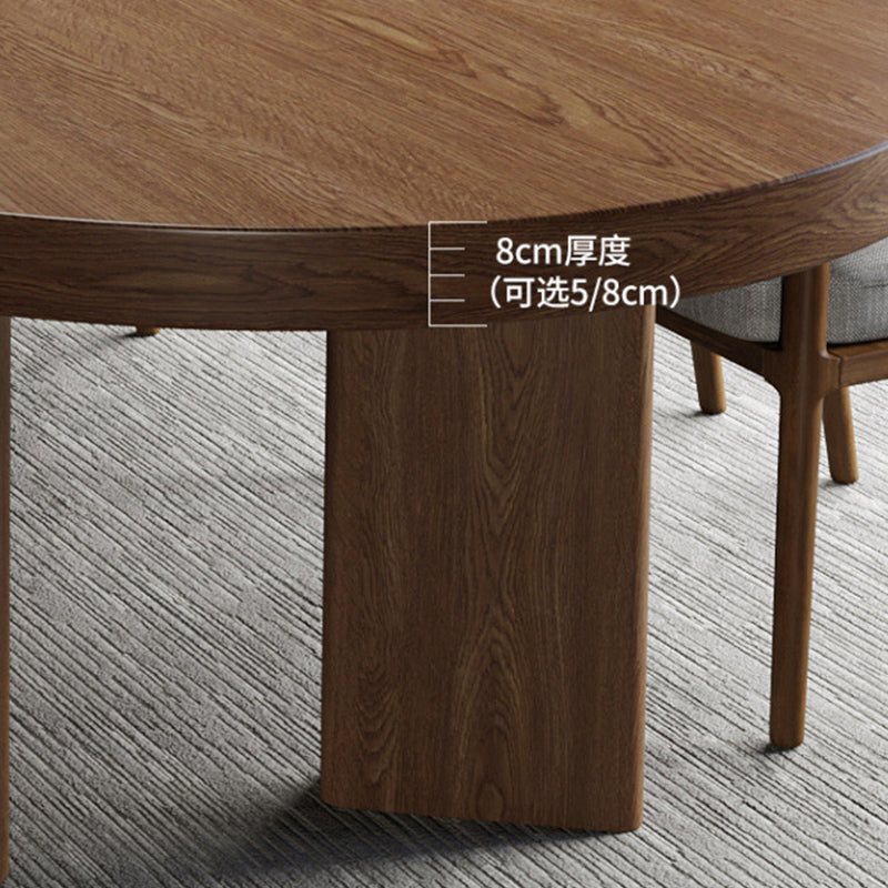 Pine Wood Top Dining Table Modern Oval Dining Table with 4 Legs Clearhalo 'Dining Tables & Seating' 'Dining Tables' 'dining_table' 'furn' 'furn_dining_table' 'Furniture' 'furniture_dining_table' 'Kitchen & Dining Furniture' 'kitchen' 'kitchen_dining_table' 4927863