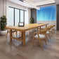 Pine Wood Top Dining Table Traditional Luxury Table with Solid Wood Sled Base 78.7"L x 31.5"W x 29.5"H Without Chairs Clearhalo 'Dining Tables & Seating' 'Dining Tables' 'dining_table' 'furn' 'furn_dining_table' 'Furniture' 'furniture_dining_table' 'Kitchen & Dining Furniture' 'kitchen' 'kitchen_dining_table' 4927884