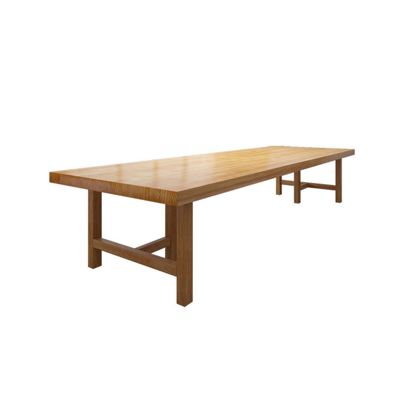 Pine Wood Top Dining Table Traditional Luxury Table with Solid Wood Sled Base Without Chairs Clearhalo 'Dining Tables & Seating' 'Dining Tables' 'dining_table' 'furn' 'furn_dining_table' 'Furniture' 'furniture_dining_table' 'Kitchen & Dining Furniture' 'kitchen' 'kitchen_dining_table' 4927885
