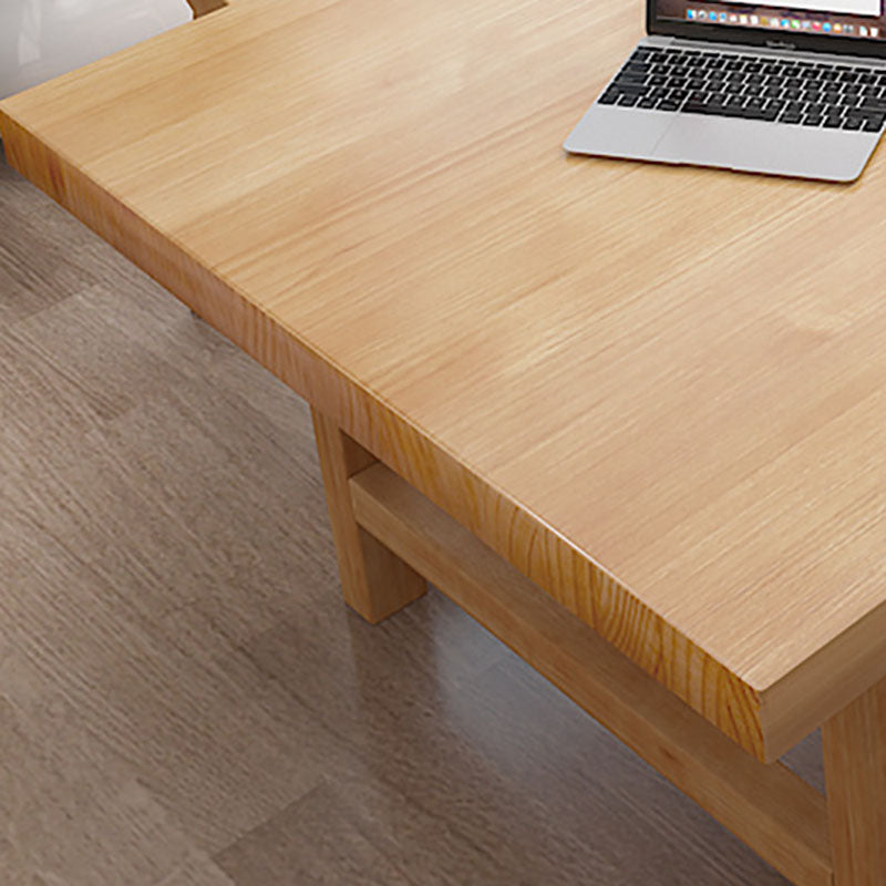 Pine Wood Top Dining Table Traditional Luxury Table with Solid Wood Sled Base Clearhalo 'Dining Tables & Seating' 'Dining Tables' 'dining_table' 'furn' 'furn_dining_table' 'Furniture' 'furniture_dining_table' 'Kitchen & Dining Furniture' 'kitchen' 'kitchen_dining_table' 4927888