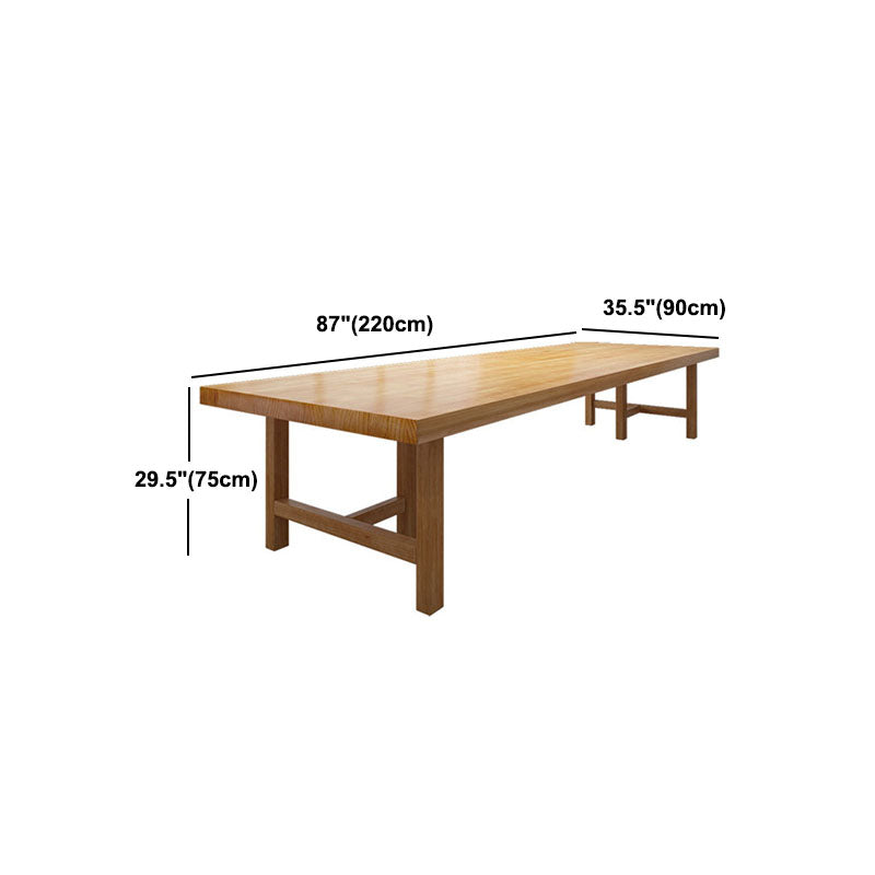 Pine Wood Top Dining Table Traditional Luxury Table with Solid Wood Sled Base Clearhalo 'Dining Tables & Seating' 'Dining Tables' 'dining_table' 'furn' 'furn_dining_table' 'Furniture' 'furniture_dining_table' 'Kitchen & Dining Furniture' 'kitchen' 'kitchen_dining_table' 4927893