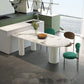 Stone Top Dining Table Traditional Luxury Dining Table with 3 Legs White Without Chairs Clearhalo 'Dining Tables & Seating' 'Dining Tables' 'dining_table' 'furn' 'furn_dining_table' 'Furniture' 'furniture_dining_table' 'Kitchen & Dining Furniture' 'kitchen' 'kitchen_dining_table' 4927897