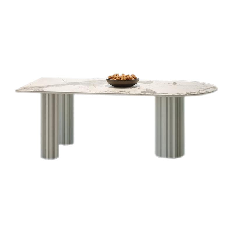 Stone Top Dining Table Traditional Luxury Dining Table with 3 Legs Clearhalo 'Dining Tables & Seating' 'Dining Tables' 'dining_table' 'furn' 'furn_dining_table' 'Furniture' 'furniture_dining_table' 'Kitchen & Dining Furniture' 'kitchen' 'kitchen_dining_table' 4927901