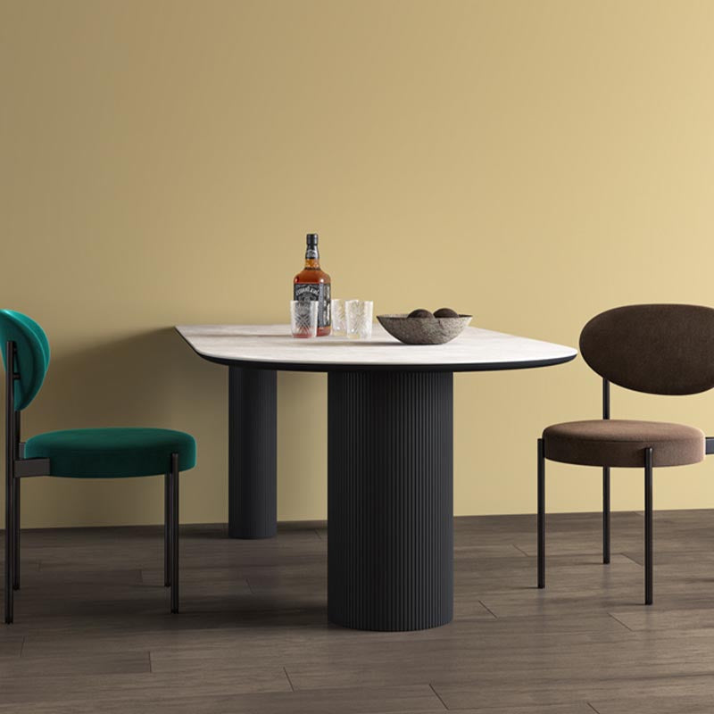 Stone Top Dining Table Traditional Luxury Dining Table with 3 Legs Clearhalo 'Dining Tables & Seating' 'Dining Tables' 'dining_table' 'furn' 'furn_dining_table' 'Furniture' 'furniture_dining_table' 'Kitchen & Dining Furniture' 'kitchen' 'kitchen_dining_table' 4927908