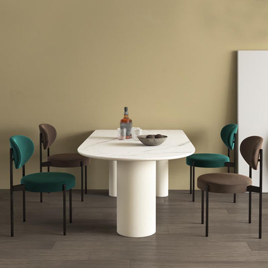 Stone Top Dining Table Traditional Luxury Dining Table with 3 Legs Clearhalo 'Dining Tables & Seating' 'Dining Tables' 'dining_table' 'furn' 'furn_dining_table' 'Furniture' 'furniture_dining_table' 'Kitchen & Dining Furniture' 'kitchen' 'kitchen_dining_table' 4927909