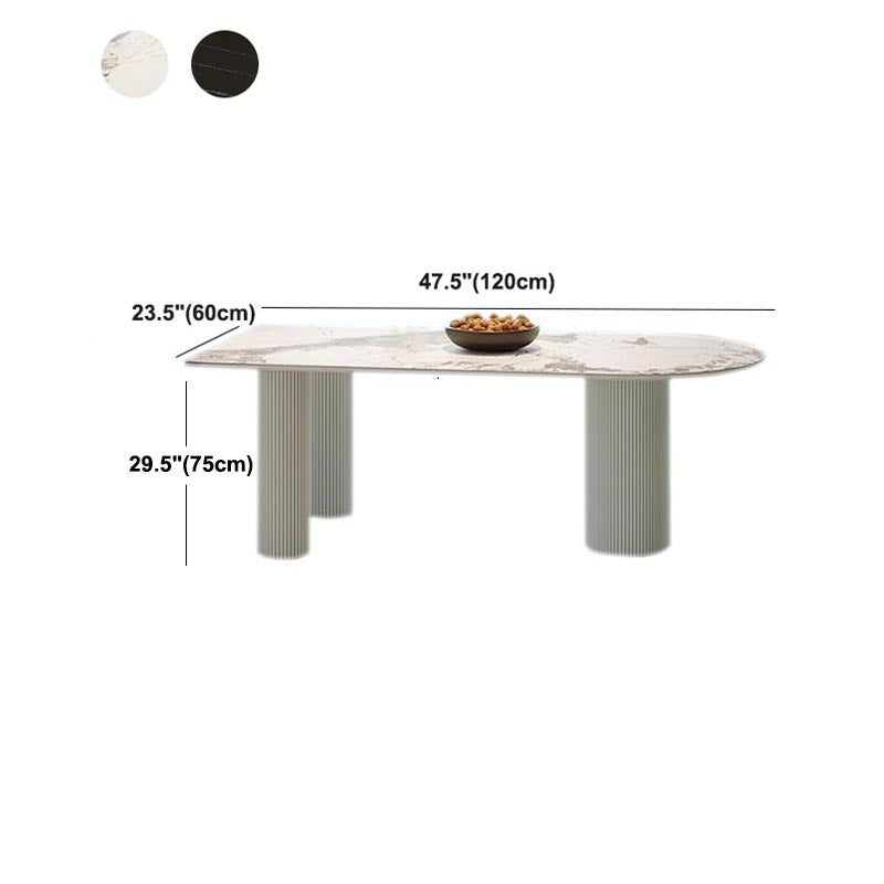 Stone Top Dining Table Traditional Luxury Dining Table with 3 Legs Clearhalo 'Dining Tables & Seating' 'Dining Tables' 'dining_table' 'furn' 'furn_dining_table' 'Furniture' 'furniture_dining_table' 'Kitchen & Dining Furniture' 'kitchen' 'kitchen_dining_table' 4927912