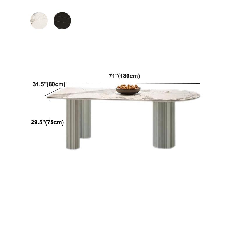 Stone Top Dining Table Traditional Luxury Dining Table with 3 Legs Clearhalo 'Dining Tables & Seating' 'Dining Tables' 'dining_table' 'furn' 'furn_dining_table' 'Furniture' 'furniture_dining_table' 'Kitchen & Dining Furniture' 'kitchen' 'kitchen_dining_table' 4927914