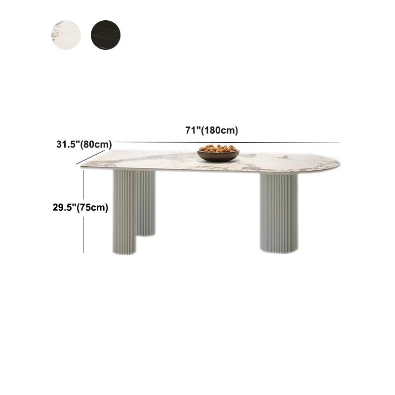 Stone Top Dining Table Traditional Luxury Dining Table with 3 Legs Clearhalo 'Dining Tables & Seating' 'Dining Tables' 'dining_table' 'furn' 'furn_dining_table' 'Furniture' 'furniture_dining_table' 'Kitchen & Dining Furniture' 'kitchen' 'kitchen_dining_table' 4927915