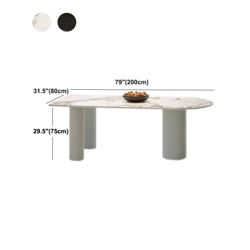 Stone Top Dining Table Traditional Luxury Dining Table with 3 Legs Clearhalo 'Dining Tables & Seating' 'Dining Tables' 'dining_table' 'furn' 'furn_dining_table' 'Furniture' 'furniture_dining_table' 'Kitchen & Dining Furniture' 'kitchen' 'kitchen_dining_table' 4927916