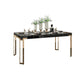 Rectangle Stone Top Dining Table Traditional Luxury Table with 4 Legs Black 47.2"L x 27.6"W x 29.5"H Without Chairs Clearhalo 'Dining Tables & Seating' 'Dining Tables' 'dining_table' 'furn' 'furn_dining_table' 'Furniture' 'furniture_dining_table' 'Kitchen & Dining Furniture' 'kitchen' 'kitchen_dining_table' 4927921