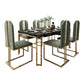 Rectangle Stone Top Dining Table Traditional Luxury Table with 4 Legs Clearhalo 'Dining Tables & Seating' 'Dining Tables' 'dining_table' 'furn' 'furn_dining_table' 'Furniture' 'furniture_dining_table' 'Kitchen & Dining Furniture' 'kitchen' 'kitchen_dining_table' 4927926