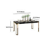 Rectangle Stone Top Dining Table Traditional Luxury Table with 4 Legs Clearhalo 'Dining Tables & Seating' 'Dining Tables' 'dining_table' 'furn' 'furn_dining_table' 'Furniture' 'furniture_dining_table' 'Kitchen & Dining Furniture' 'kitchen' 'kitchen_dining_table' 4927928
