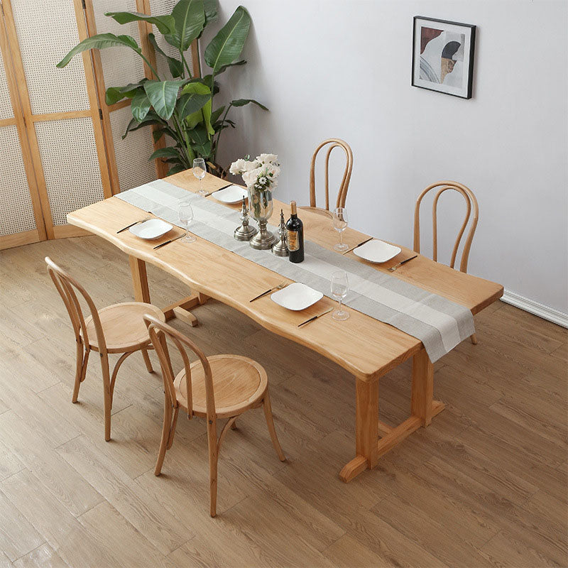 Wood Dining Table Traditional Luxury Rectangle Dining Table with Sled Base 63"L x 27.6"W x 29.5"H Clearhalo 'Dining Tables & Seating' 'Dining Tables' 'dining_table' 'Furniture' 'furniture_dining_table' 'Kitchen & Dining Furniture' 'kitchen' 'kitchen_dining_table' 4927932