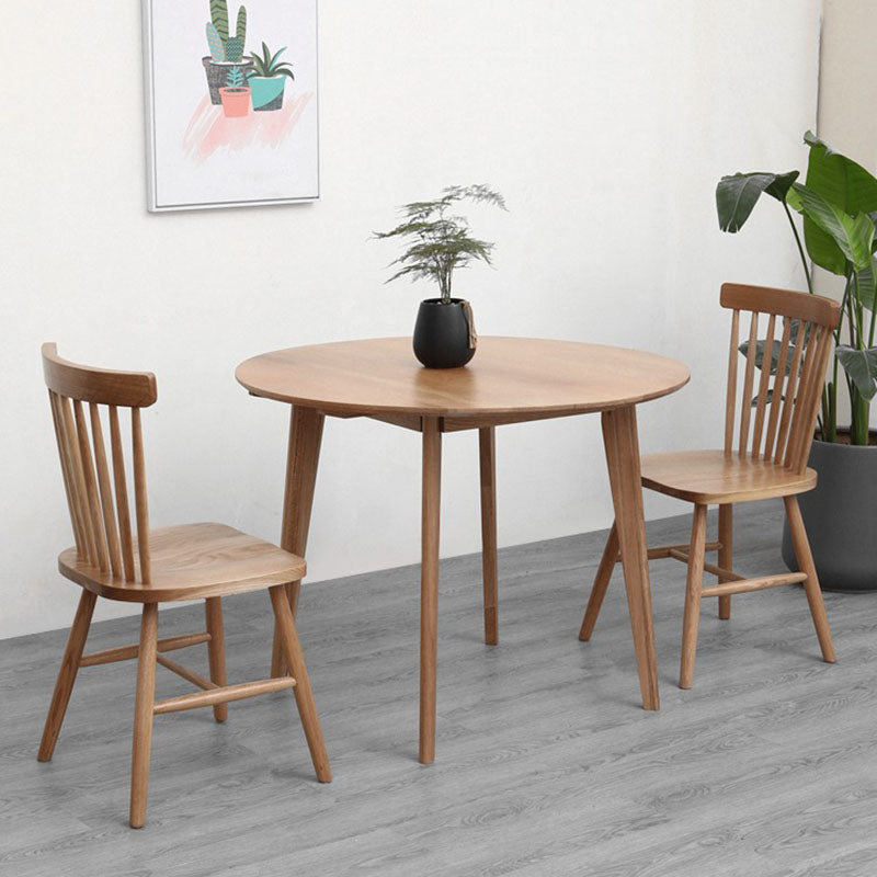 Solid Wood Top Dining Table Contemporary Round Dining Table with 4 Legs 31.5"L x 31.5"W x 29.5"H Without Chairs Clearhalo 'Dining Tables & Seating' 'Dining Tables' 'dining_table' 'furn' 'furn_dining_table' 'Furniture' 'furniture_dining_table' 'Kitchen & Dining Furniture' 'kitchen' 'kitchen_dining_table' 4927953