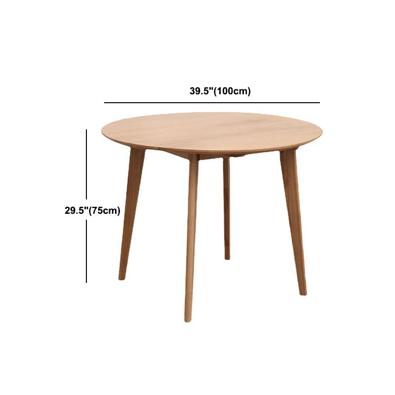 Solid Wood Top Dining Table Contemporary Round Dining Table with 4 Legs Clearhalo 'Dining Tables & Seating' 'Dining Tables' 'dining_table' 'furn' 'furn_dining_table' 'Furniture' 'furniture_dining_table' 'Kitchen & Dining Furniture' 'kitchen' 'kitchen_dining_table' 4927962
