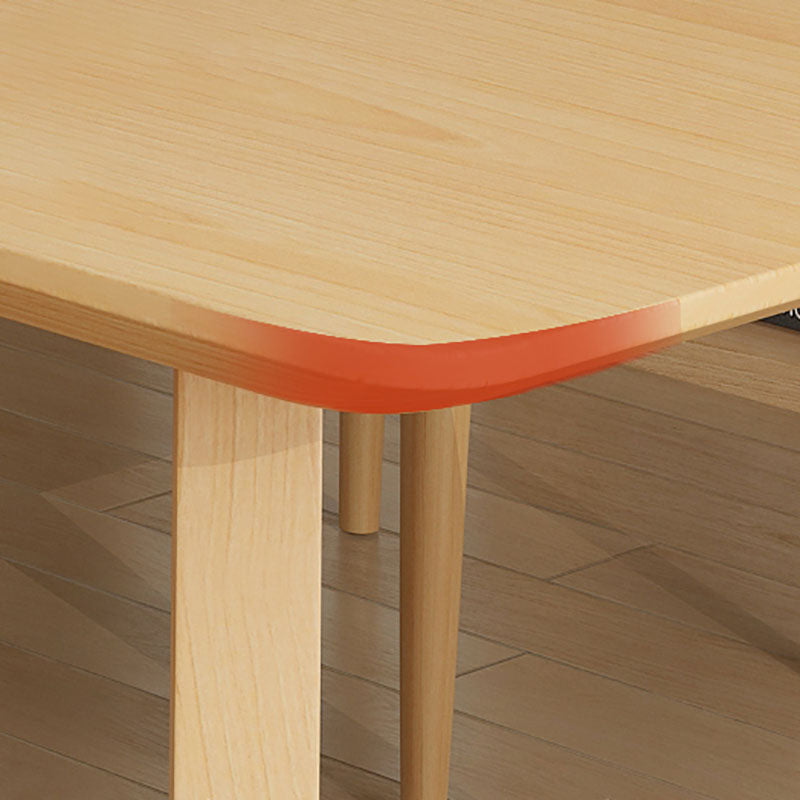 Solid Wood Top Dining Table Traditional Luxury Table with Pine Wood Sled Base Clearhalo 'Dining Tables & Seating' 'Dining Tables' 'dining_table' 'furn' 'furn_dining_table' 'Furniture' 'furniture_dining_table' 'Kitchen & Dining Furniture' 'kitchen' 'kitchen_dining_table' 4927972