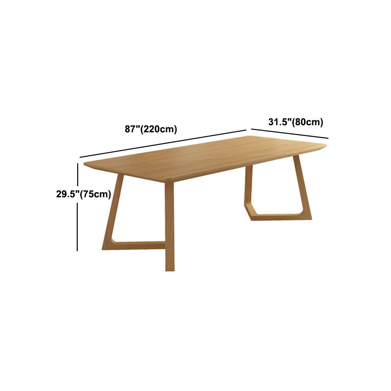 Solid Wood Top Dining Table Traditional Luxury Table with Pine Wood Sled Base Clearhalo 'Dining Tables & Seating' 'Dining Tables' 'dining_table' 'furn' 'furn_dining_table' 'Furniture' 'furniture_dining_table' 'Kitchen & Dining Furniture' 'kitchen' 'kitchen_dining_table' 4927982