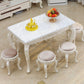 Stone Top Dining Table Rectangle Dining Table with 4 Legs in White Silver 51.2"L x 29.5"W x 29.5"H Clearhalo 'Dining Tables & Seating' 'Dining Tables' 'dining_table' 'Furniture' 'furniture_dining_table' 'Kitchen & Dining Furniture' 'kitchen' 'kitchen_dining_table' 4928005