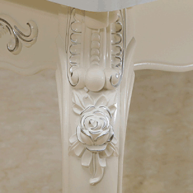 Stone Top Dining Table Rectangle Dining Table with 4 Legs in White Clearhalo 'Dining Tables & Seating' 'Dining Tables' 'dining_table' 'Furniture' 'furniture_dining_table' 'Kitchen & Dining Furniture' 'kitchen' 'kitchen_dining_table' 4928009