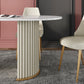 White Stone Top Dining Table Modern Oval Dining Table with Sled Base Clearhalo 'Dining Tables & Seating' 'Dining Tables' 'dining_table' 'Furniture' 'furniture_dining_table' 'Kitchen & Dining Furniture' 'kitchen' 'kitchen_dining_table' 4928023