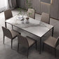 Stone Rectangular Dining Table 4 Legs Furniture with Steel Base for Home Pandora Gold Without Chairs Clearhalo 'Dining Tables & Seating' 'Dining Tables' 'dining_table' 'furn' 'furn_dining_table' 'Furniture' 'furniture_dining_table' 'Kitchen & Dining Furniture' 'kitchen' 'kitchen_dining_table' 4928036