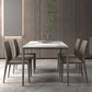 Stone Rectangular Dining Table 4 Legs Furniture with Steel Base for Home Pandora Gold 55.1"L x 31.5"W x 29.5"H Without Chairs Clearhalo 'Dining Tables & Seating' 'Dining Tables' 'dining_table' 'furn' 'furn_dining_table' 'Furniture' 'furniture_dining_table' 'Kitchen & Dining Furniture' 'kitchen' 'kitchen_dining_table' 4928037