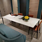 Stone Rectangular Dining Table 4 Legs Furniture with Steel Base for Home White Without Chairs Clearhalo 'Dining Tables & Seating' 'Dining Tables' 'dining_table' 'furn' 'furn_dining_table' 'Furniture' 'furniture_dining_table' 'Kitchen & Dining Furniture' 'kitchen' 'kitchen_dining_table' 4928038