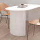 White Dining Table Modern Restaurant Furniture with Double Pedestal Base Clearhalo 'Dining Tables & Seating' 'Dining Tables' 'dining_table' 'furn' 'furn_dining_table' 'Furniture' 'furniture_dining_table' 'Kitchen & Dining Furniture' 'kitchen' 'kitchen_dining_table' 4928056