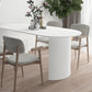 White Dining Table Modern Restaurant Furniture with Double Pedestal Base Clearhalo 'Dining Tables & Seating' 'Dining Tables' 'dining_table' 'furn' 'furn_dining_table' 'Furniture' 'furniture_dining_table' 'Kitchen & Dining Furniture' 'kitchen' 'kitchen_dining_table' 4928058