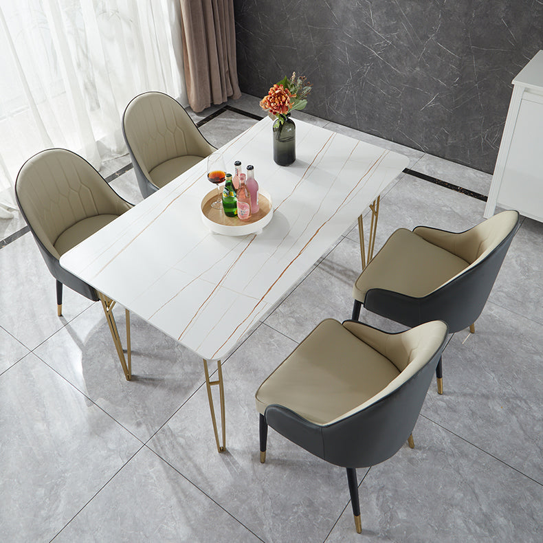 Gold Tripod Base Dining Table Stone and Metal Traditional Luxury Dining Table Clearhalo 'Dining Tables & Seating' 'Dining Tables' 'dining_table' 'furn' 'furn_dining_table' 'Furniture' 'furniture_dining_table' 'Kitchen & Dining Furniture' 'kitchen' 'kitchen_dining_table' 4928110