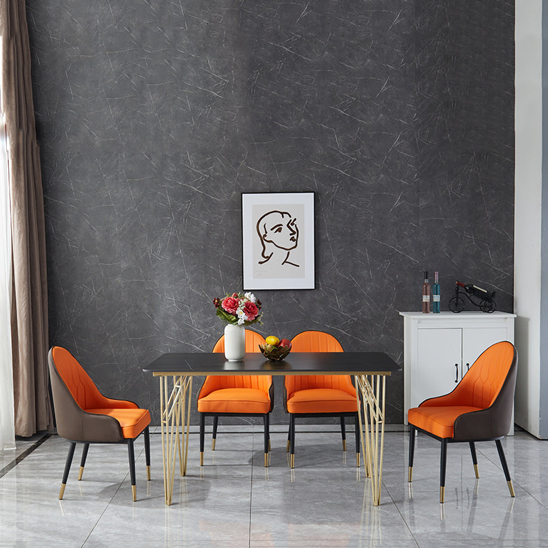 Gold Tripod Base Dining Table Stone and Metal Traditional Luxury Dining Table Clearhalo 'Dining Tables & Seating' 'Dining Tables' 'dining_table' 'furn' 'furn_dining_table' 'Furniture' 'furniture_dining_table' 'Kitchen & Dining Furniture' 'kitchen' 'kitchen_dining_table' 4928112