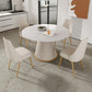 Sintered Stone Dining Table Round Dining Table with Metal Base White Without Chairs Clearhalo 'Dining Tables & Seating' 'Dining Tables' 'dining_table' 'furn' 'furn_dining_table' 'Furniture' 'furniture_dining_table' 'Kitchen & Dining Furniture' 'kitchen' 'kitchen_dining_table' 4928121