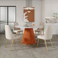Sintered Stone Dining Table Round Dining Table with Metal Base Orange Without Chairs Clearhalo 'Dining Tables & Seating' 'Dining Tables' 'dining_table' 'furn' 'furn_dining_table' 'Furniture' 'furniture_dining_table' 'Kitchen & Dining Furniture' 'kitchen' 'kitchen_dining_table' 4928123