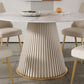 Sintered Stone Dining Table Round Dining Table with Metal Base Clearhalo 'Dining Tables & Seating' 'Dining Tables' 'dining_table' 'furn' 'furn_dining_table' 'Furniture' 'furniture_dining_table' 'Kitchen & Dining Furniture' 'kitchen' 'kitchen_dining_table' 4928126