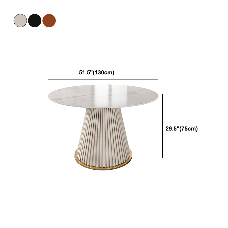 Sintered Stone Dining Table Round Dining Table with Metal Base Clearhalo 'Dining Tables & Seating' 'Dining Tables' 'dining_table' 'furn' 'furn_dining_table' 'Furniture' 'furniture_dining_table' 'Kitchen & Dining Furniture' 'kitchen' 'kitchen_dining_table' 4928133