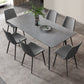 Rectangular Sintered Stone Dining Table Modern Furniture with 4 Legs in Matte Finish Gray Without Chairs Clearhalo 'Dining Tables & Seating' 'Dining Tables' 'dining_table' 'furn' 'furn_dining_table' 'Furniture' 'furniture_dining_table' 'Kitchen & Dining Furniture' 'kitchen' 'kitchen_dining_table' 4928137