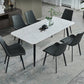 Rectangular Sintered Stone Dining Table Modern Furniture with 4 Legs in Matte Finish Matte White Without Chairs Clearhalo 'Dining Tables & Seating' 'Dining Tables' 'dining_table' 'furn' 'furn_dining_table' 'Furniture' 'furniture_dining_table' 'Kitchen & Dining Furniture' 'kitchen' 'kitchen_dining_table' 4928144